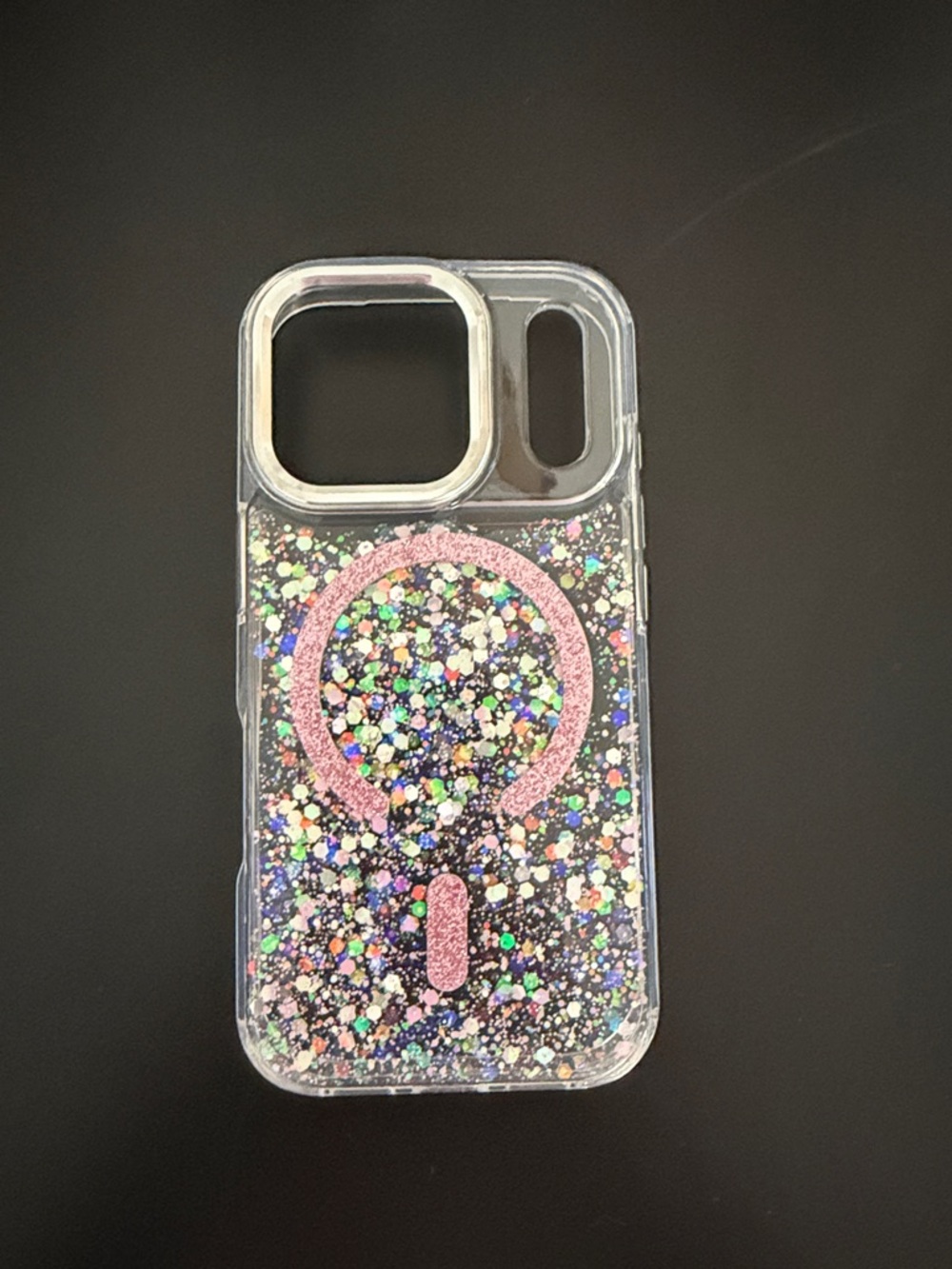 iPhone 17 pro Clear Glitter Phone Case with MagSafe